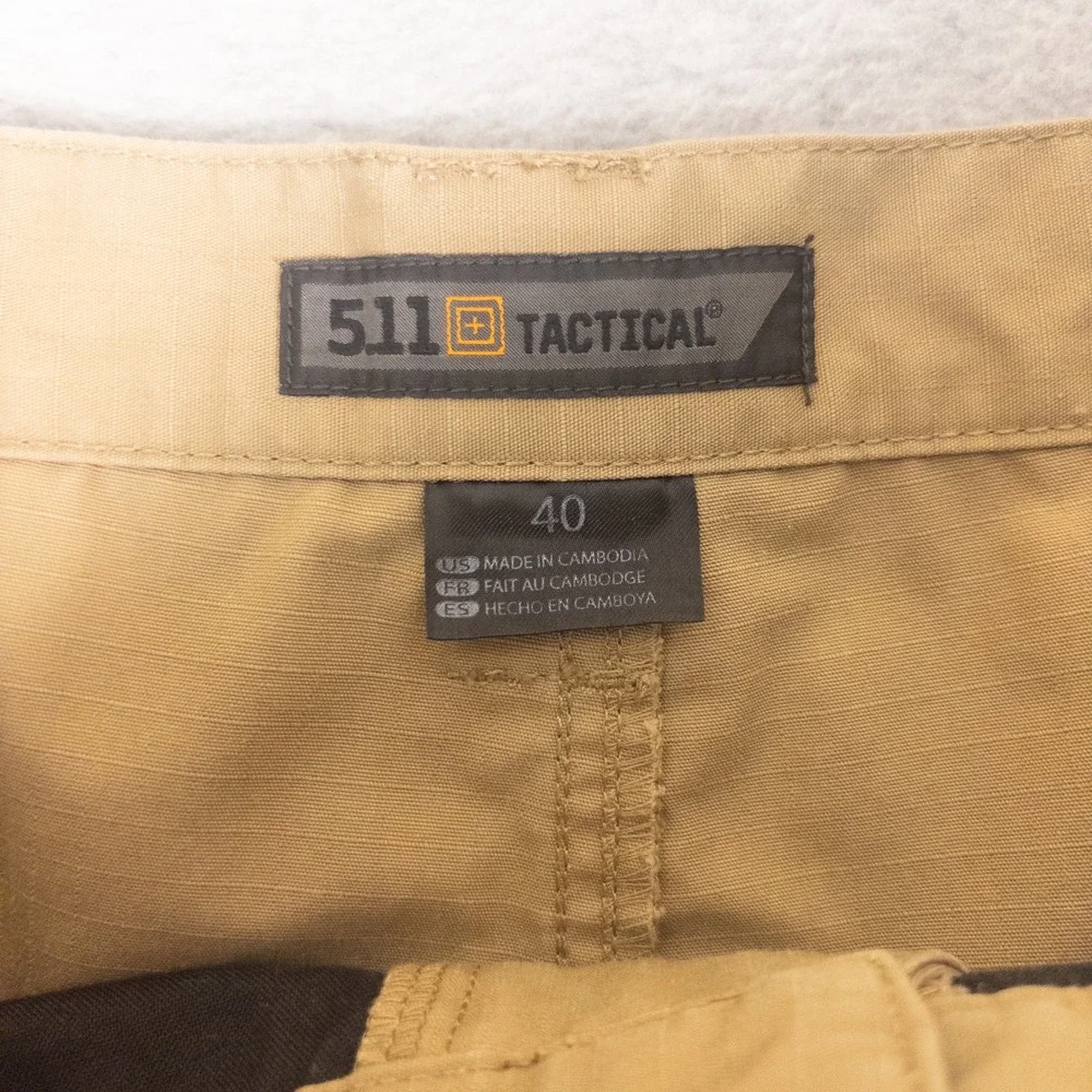 5.11 Tactical Mens Khaki Ripstop Cargo Shorts Size 40 Tan Hiking Outdoor Utility